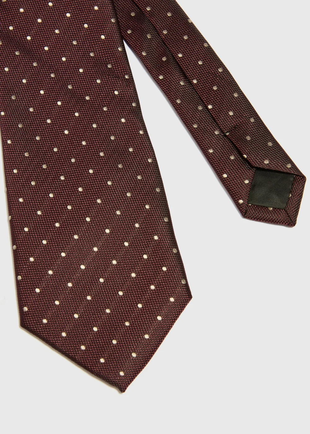 Taylor & Wright Burgundy Polka Dot Tie - One Size Image 2