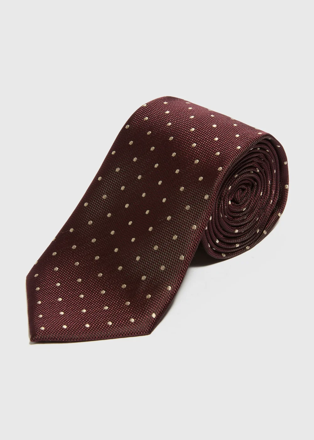 Taylor & Wright Burgundy Polka Dot Tie - One Size Image 1