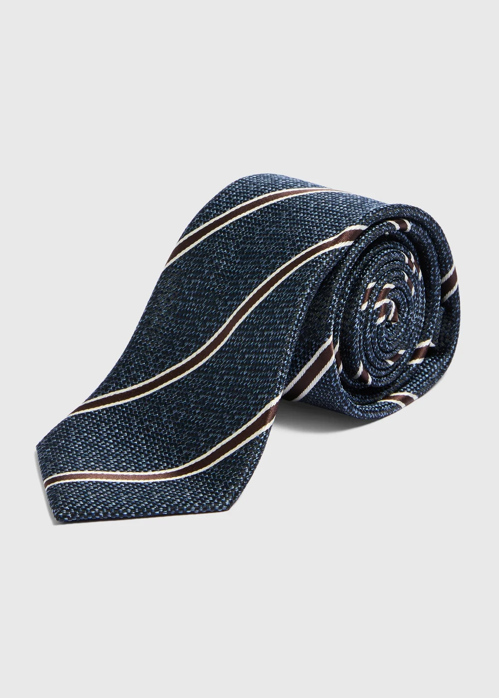 Taylor & Wright Navy Stiped Tie - One Size Image 1