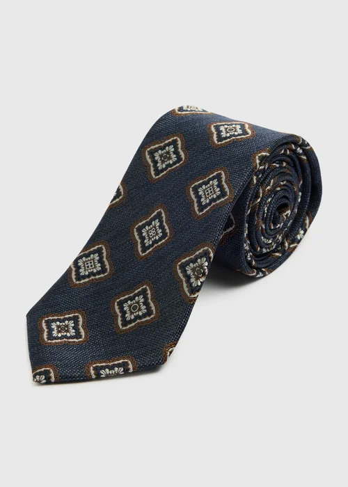 Taylor & Wright Navy Geometric Tie - One Size Image 1