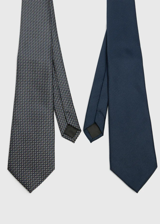 Taylor & Wright 2 Pack Navy Textured Ties