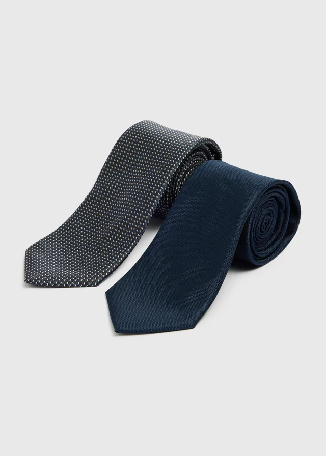 Taylor & Wright 2 Pack Navy Textured Ties