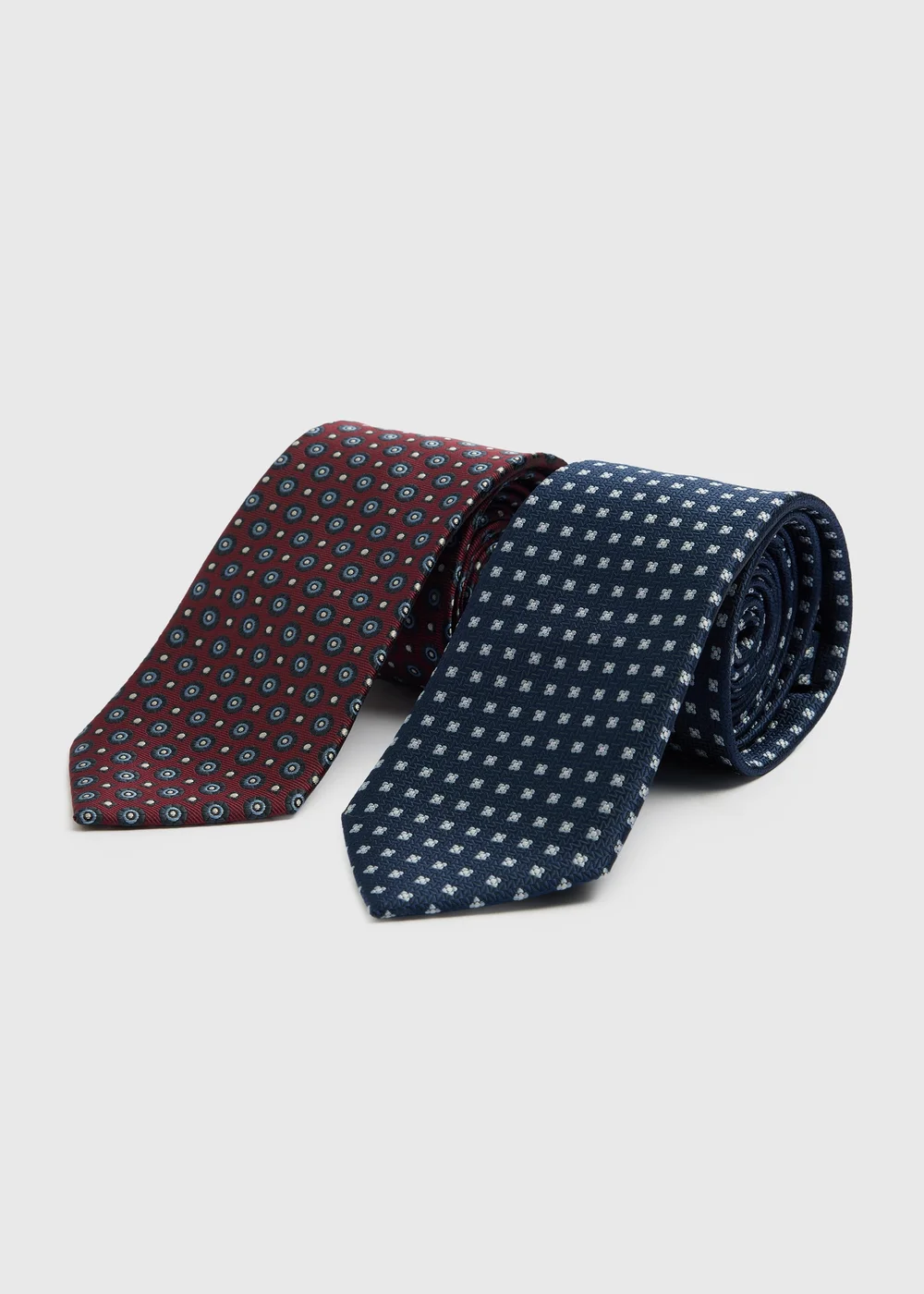 Taylor & Wright 2 Pack Navy/Burgundy Ties - One Size Image 1