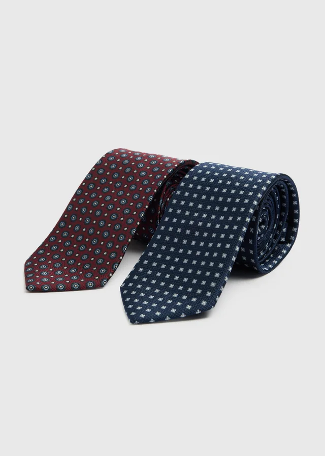 Taylor & Wright 2 Pack Navy/Burgundy Ties