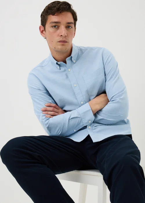 Blue Regular Fit Oxford Shirt - S Image 1