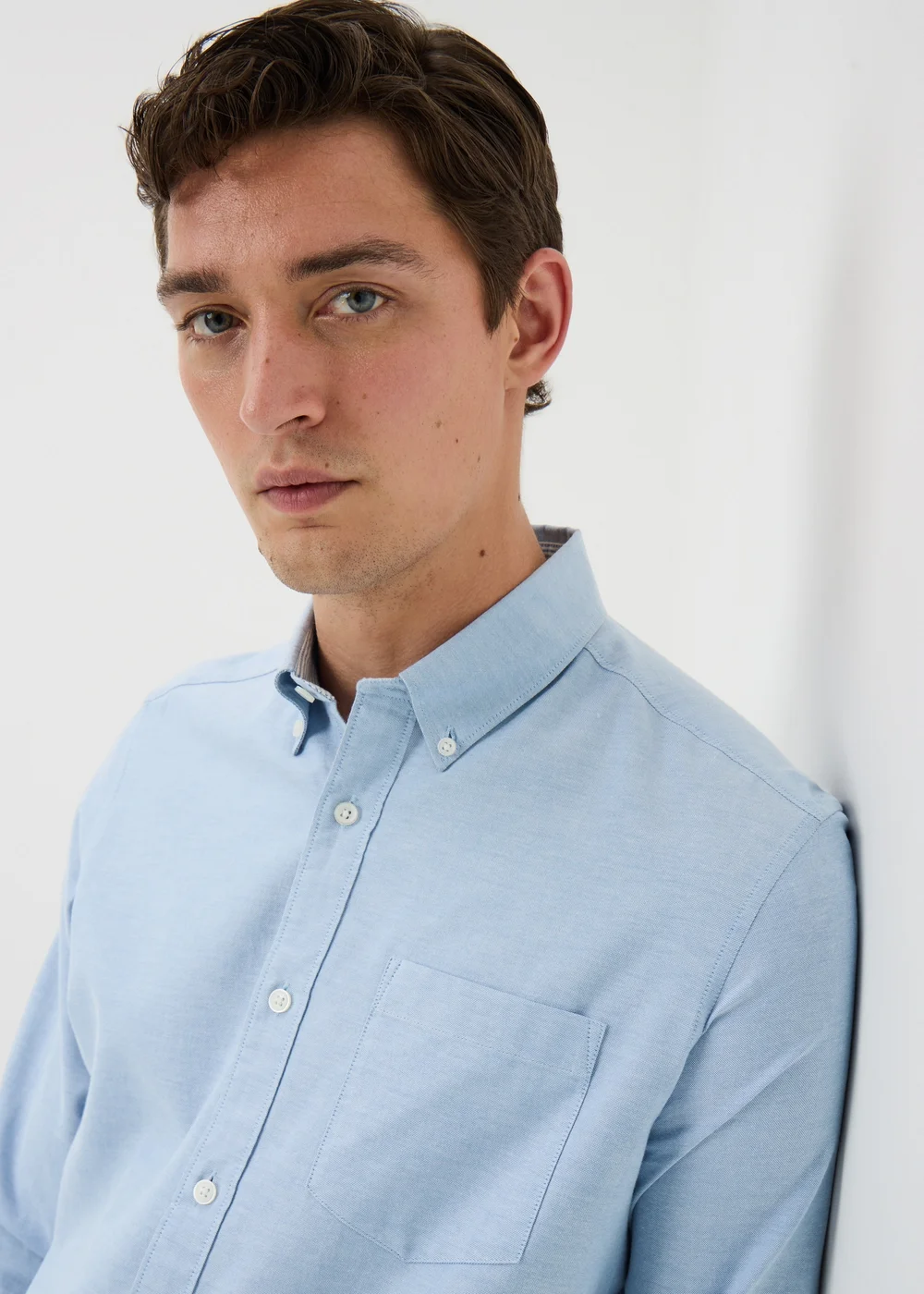 Blue Regular Fit Oxford Shirt - S Image 3