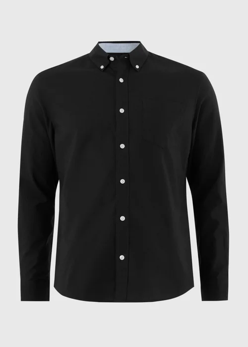 Black Regular Fit Oxford Shirt - S Image 3