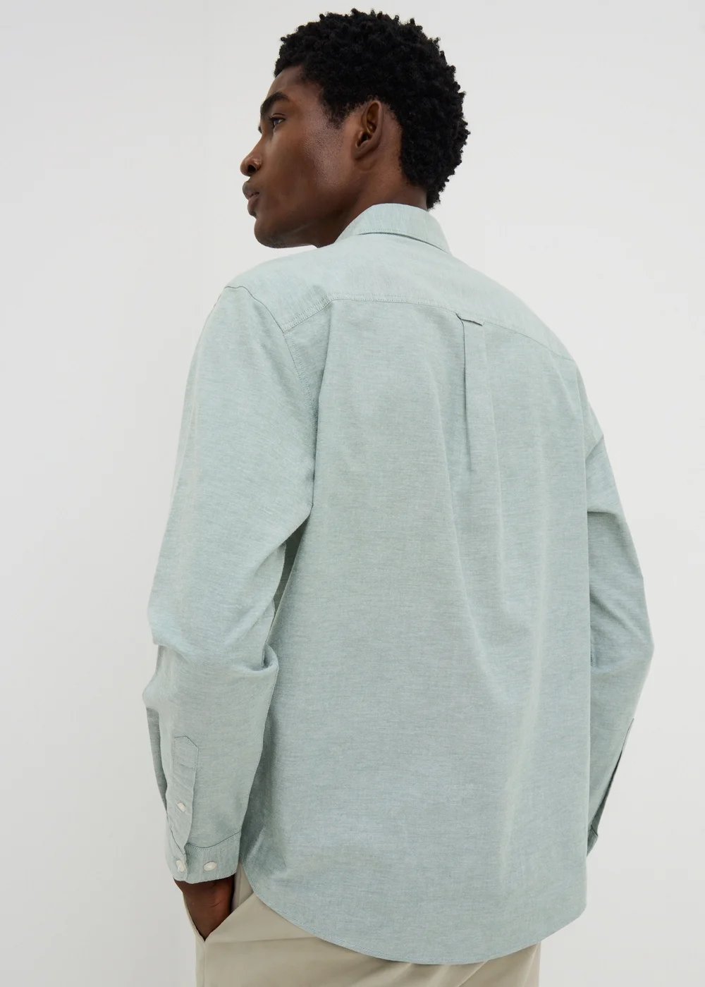 Sage Green Regular Fit Oxford Shirt - 3XL Image 2