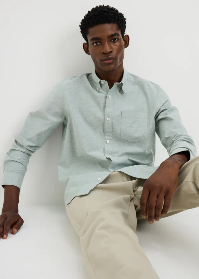 Sage Green Regular Fit Oxford Shirt