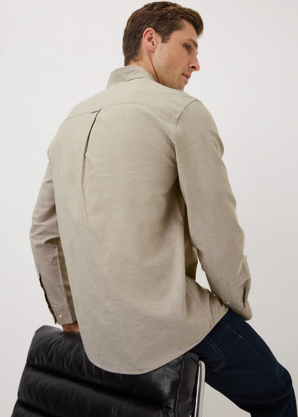 Stone Regular Fit Oxford Shirt - M Image 2