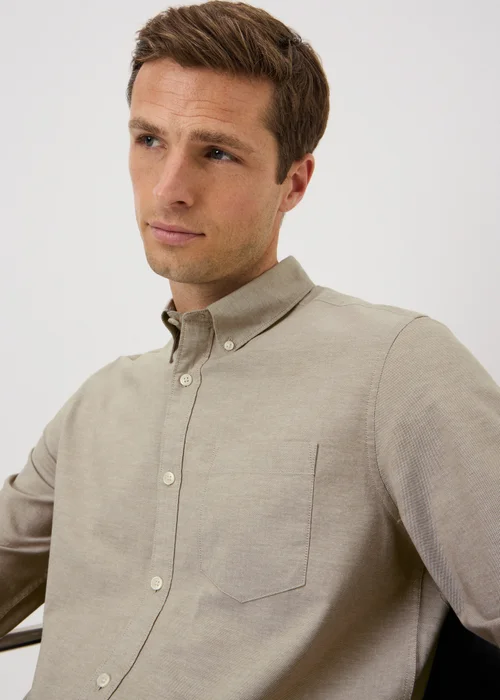 Stone Regular Fit Oxford Shirt - M Image 3