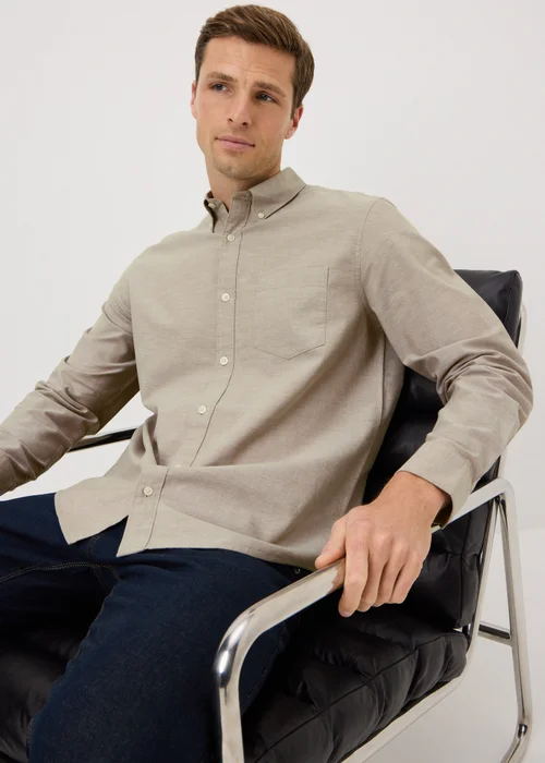 Stone Regular Fit Oxford Shirt - M Image 1
