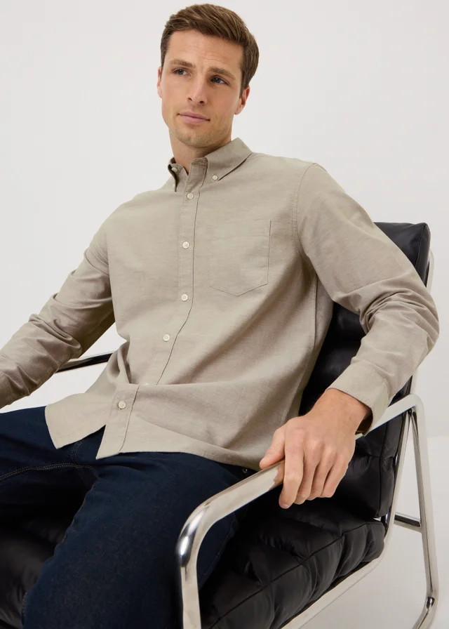 Stone Regular Fit Oxford Shirt
