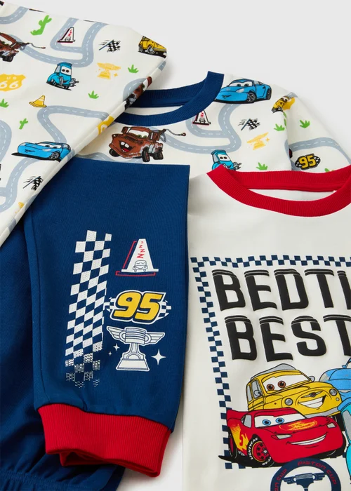Disney Cars 2 Pack Boys Cream Long Pyjama Sets (1-7yrs) - 1-1.5 Yrs Image 2