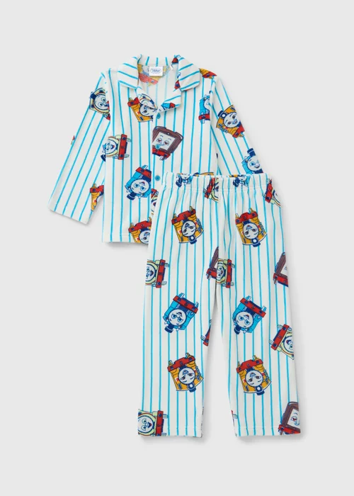 Thomas & Friends Boys Blue Stripe Pyjama Set (1-7yrs) - 2-3 Yrs Image 1