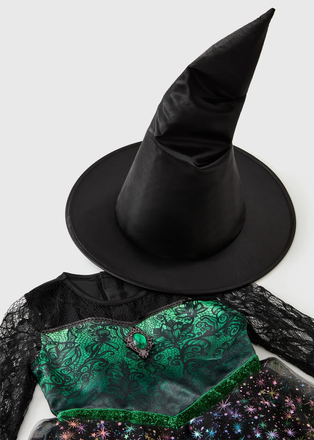 Kids Green Witch Fancy Dress Costume (4-13yrs) - 4-5 Yrs Image 2
