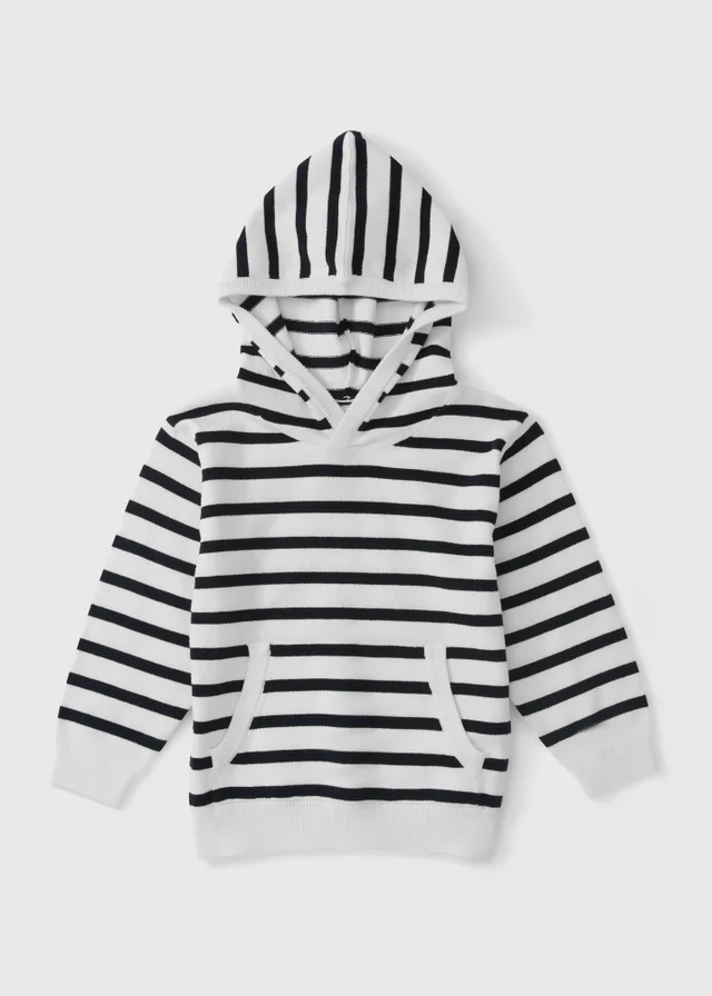 Boys Navy Fine Knit Hoodie (1-8yrs)