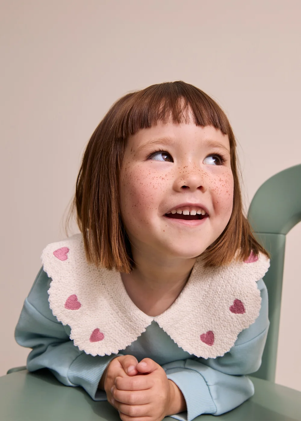 Girls Sage Green Collar Sweatshirt (1-8yrs) - 1.5-2 Yrs Image 2