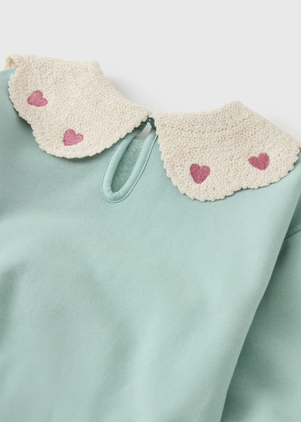 Girls Sage Green Collar Sweatshirt (1-8yrs) - 1.5-2 Yrs Image 3