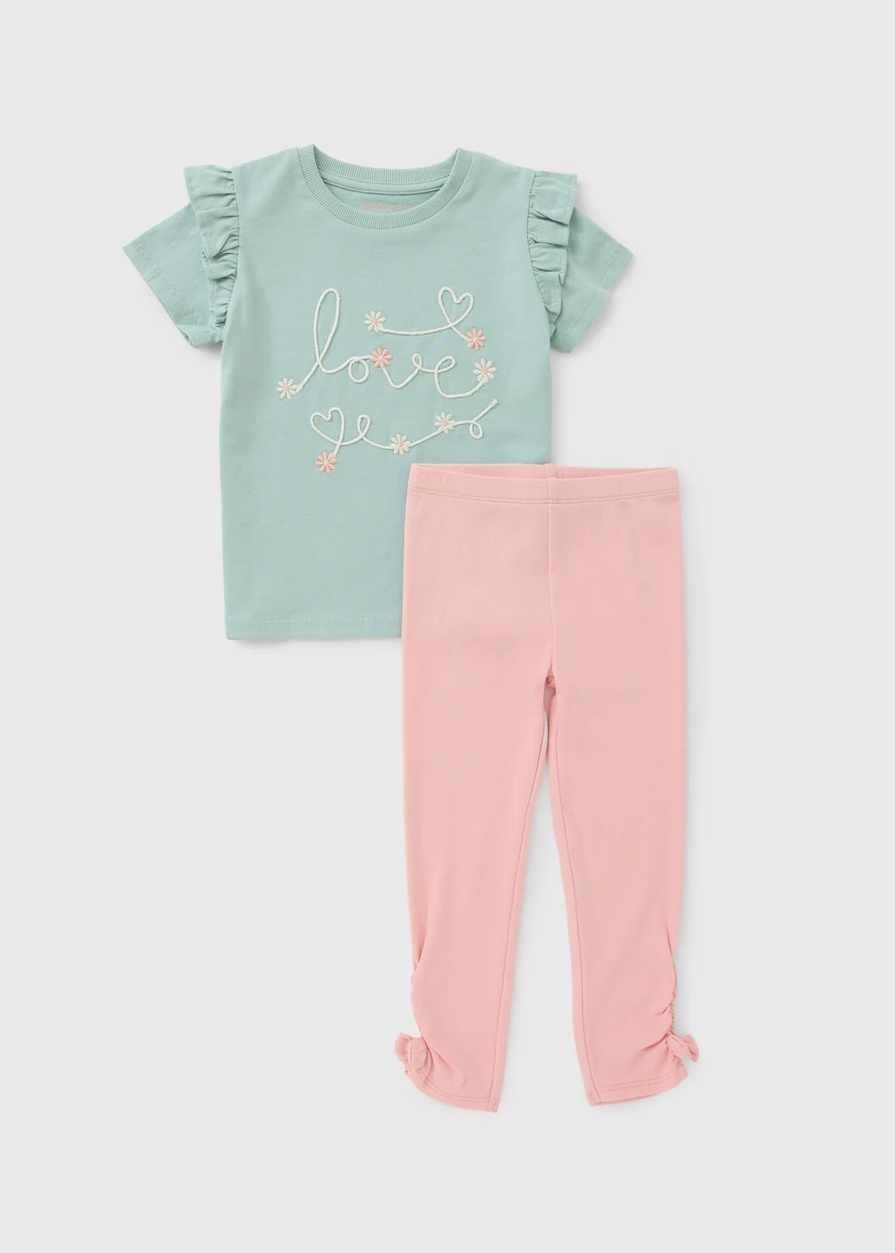 Girls Pink Rope Daisy Top & Legging Set (1-8yrs) - 1-1.5 Yrs Image 1