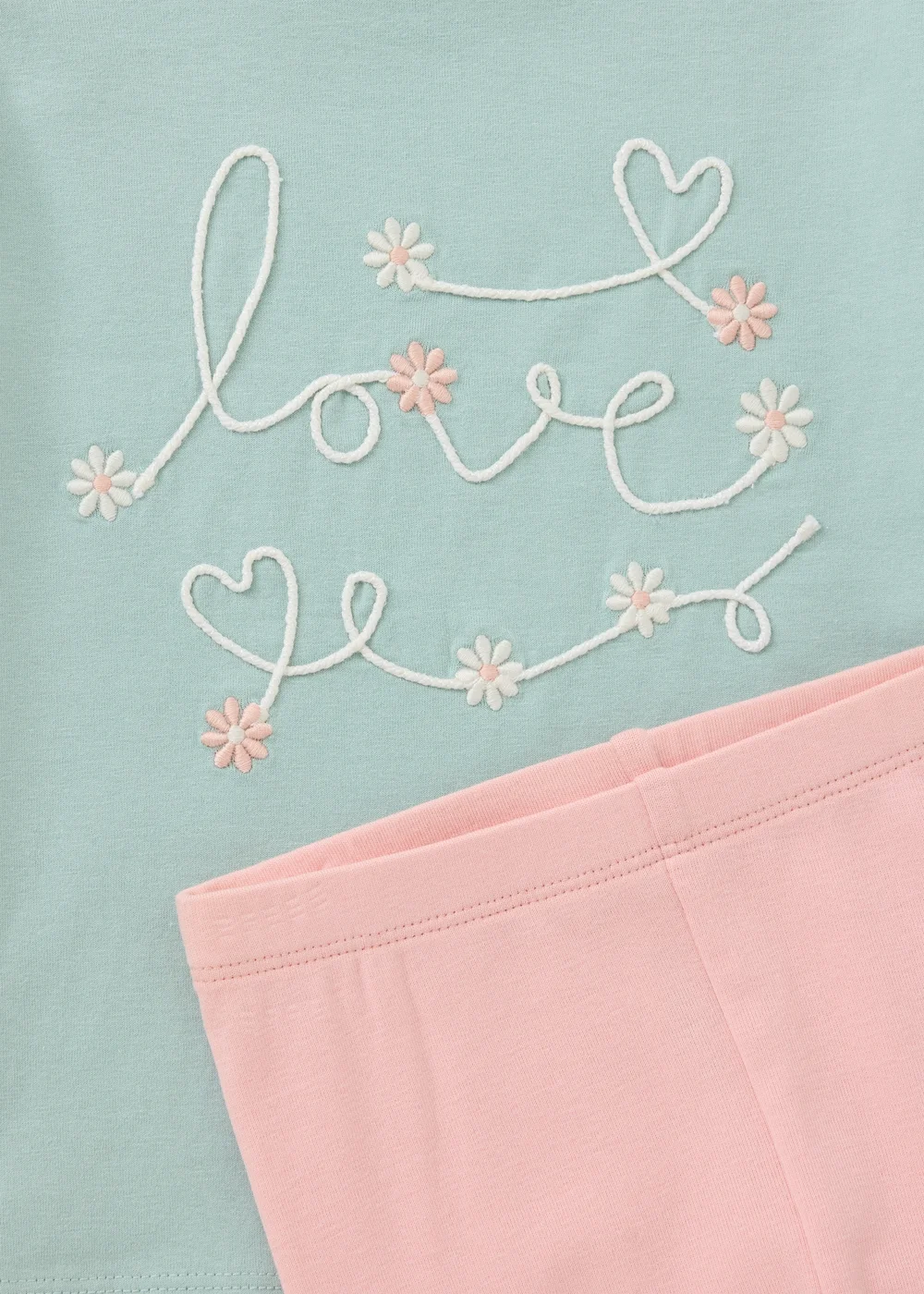 Girls Pink Rope Daisy Top & Legging Set (1-8yrs) - 1-1.5 Yrs Image 2