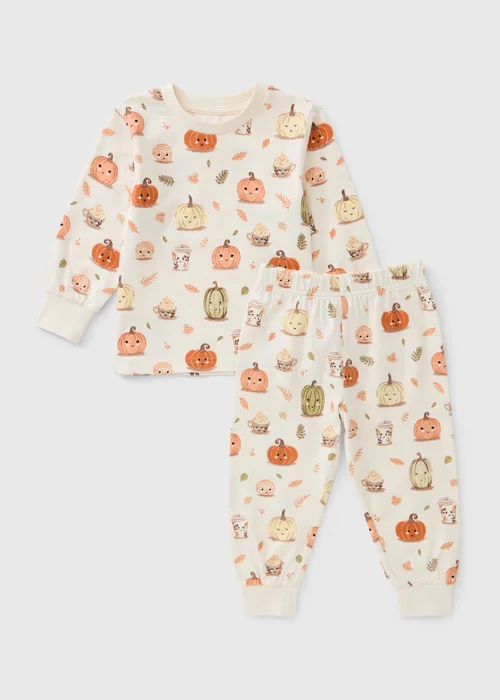 Kids Oatmeal Pumpkin Pyjama Set (1-7yrs) - 1-1.5 Yrs Image 1