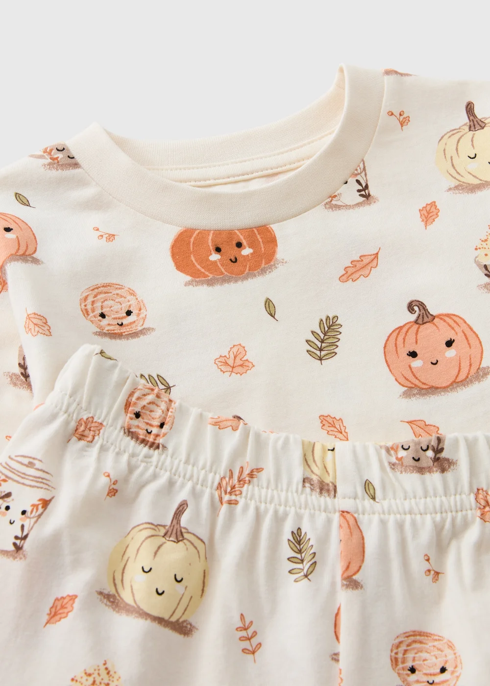 Kids Oatmeal Pumpkin Pyjama Set (1-7yrs) - 1-1.5 Yrs Image 2