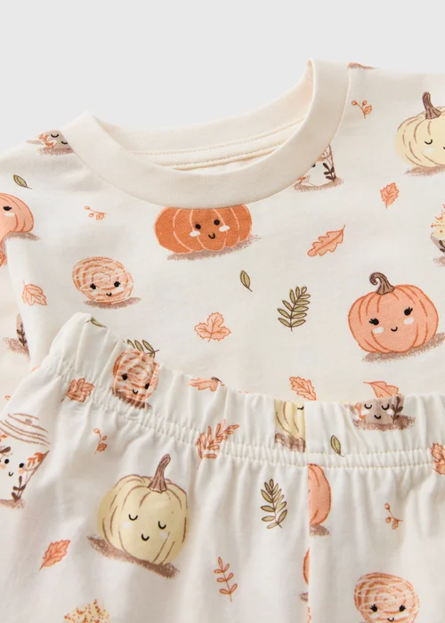 Kids Oatmeal Pumpkin Pyjama Set (1-7yrs) - 1-1.5 Yrs Image 2