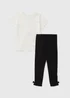 Girls Black Tulle Bow Top & Legging Set (1-8yrs) - 1 to 1 half years Image 1