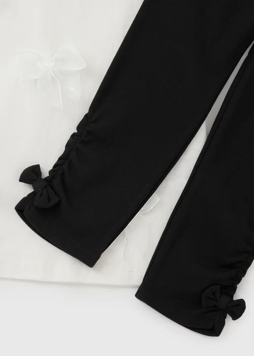 Girls Black Tulle Bow Top & Legging Set (1-8yrs) - 1 to 1 half years Image 2