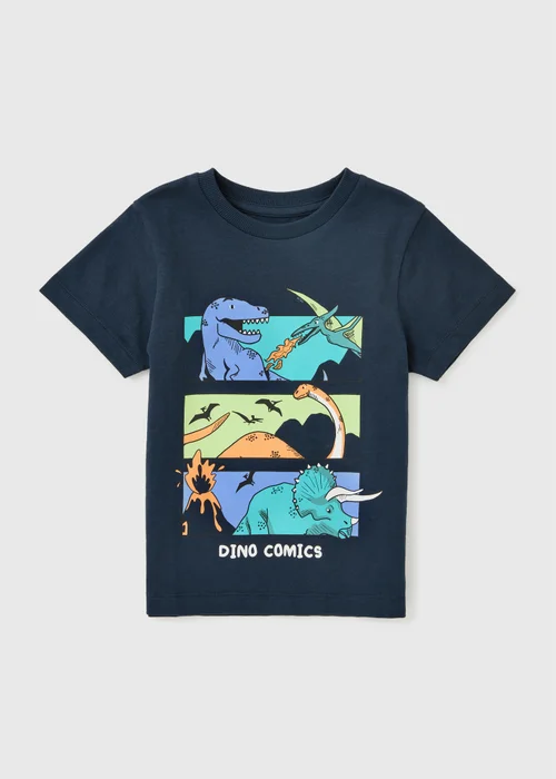 Boys Navy Dino Graphic T-Shirt (1-8yrs) - 1-1.5 Yrs Image 1