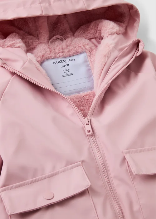 Girls Pink Faux Fur Lined Coat (1-8yrs) - 7-8 Yrs Image 2