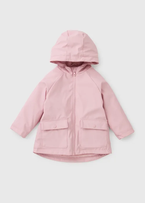 Girls Pink Faux Fur Lined Coat (1-8yrs) - 7-8 Yrs Image 1