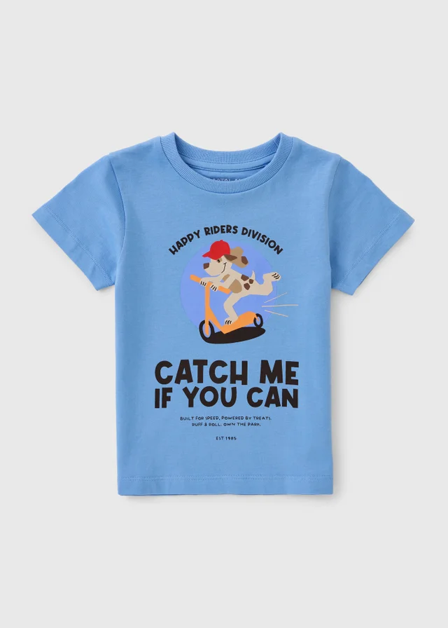 Boys Blue Skate Dog T-Shirt (1-8yrs)