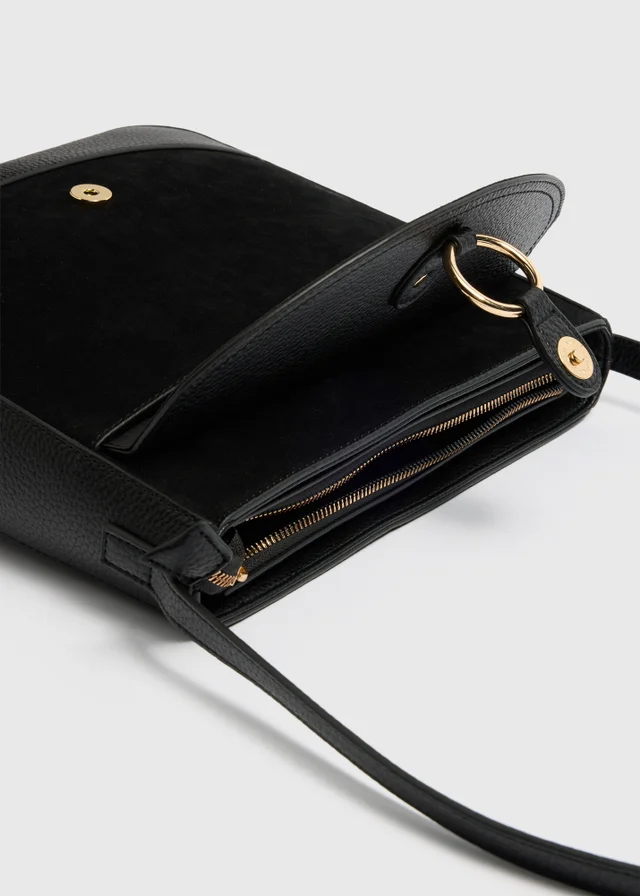 Black Messenger Crossbody Bag