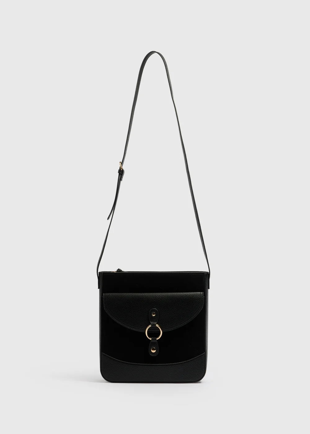 Black Messenger Crossbody Bag - One Size Image 1