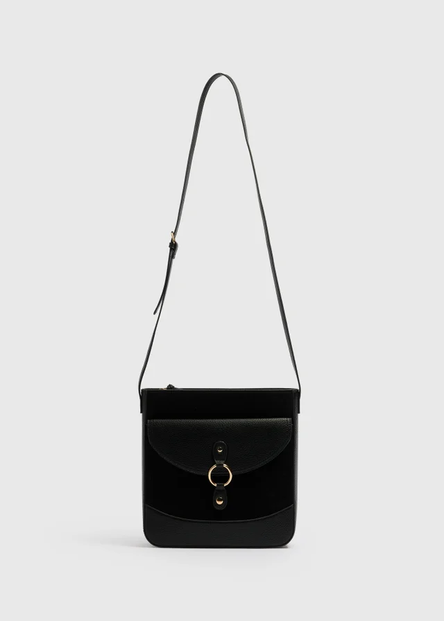 Black Messenger Crossbody Bag
