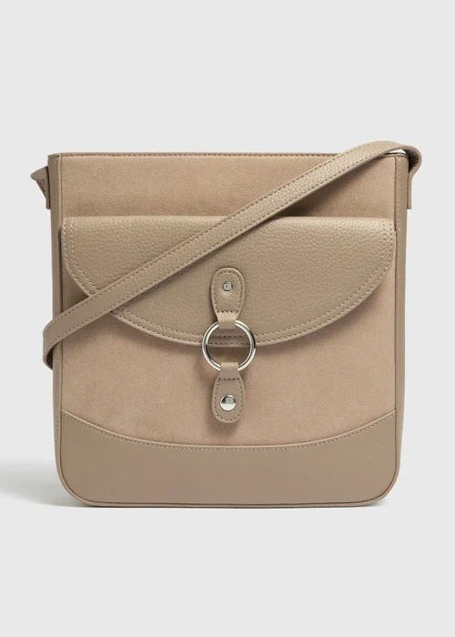 Taupe Messenger Crossbody Bag - One Size Image 1