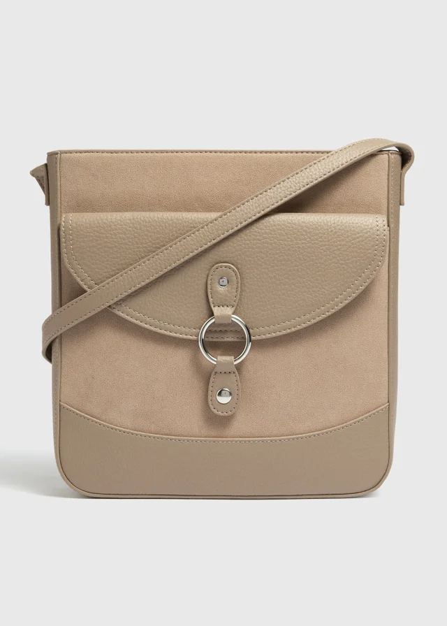 Taupe Messenger Crossbody Bag