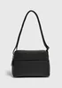 Black Triple Compartment Crossbody Bag - One Size Image 1
