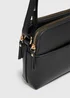 Black Triple Compartment Crossbody Bag - One Size Image 2