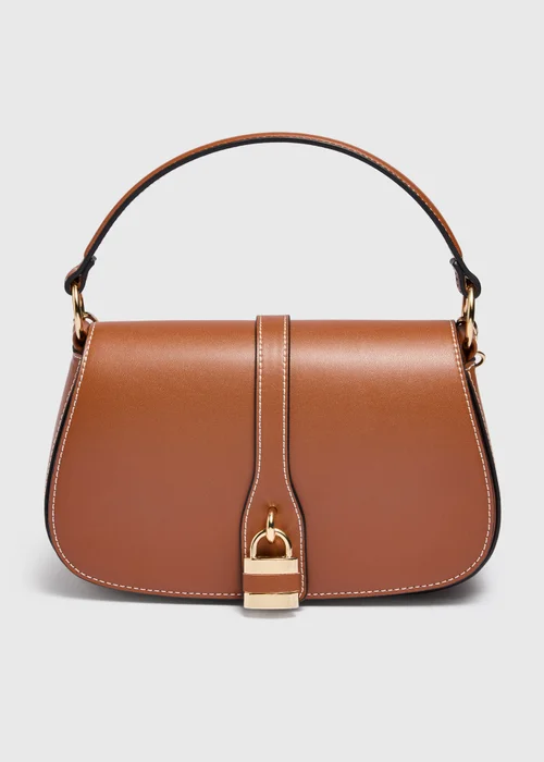 Tan Padlock Crossbody Bag - One Size Image 2