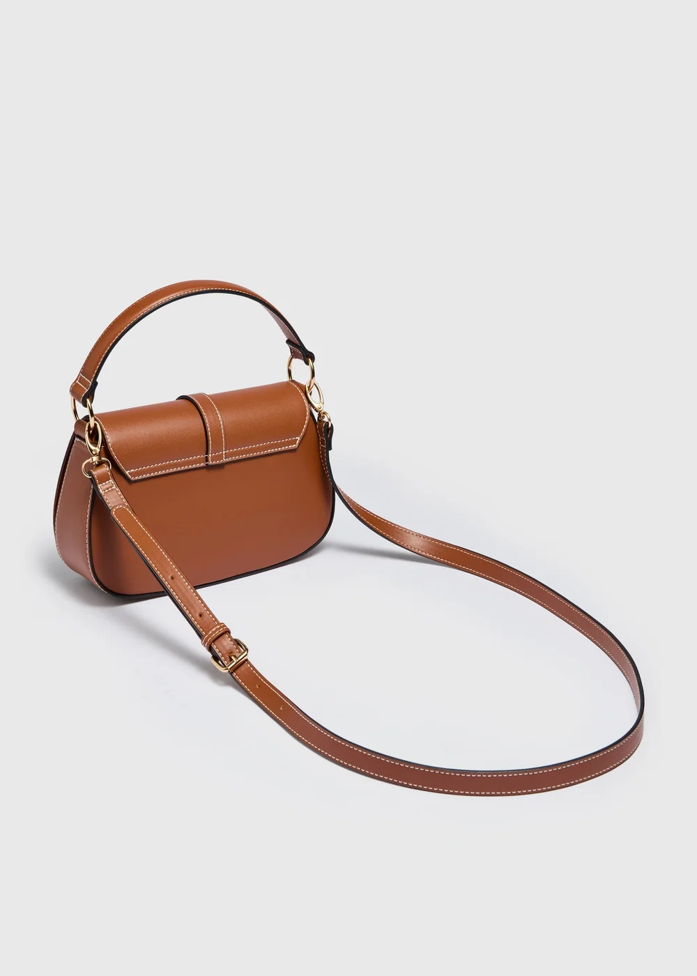 Tan Padlock Crossbody Bag - One Size Image 3