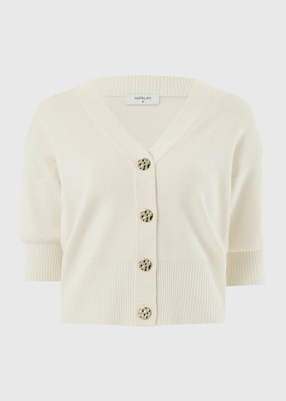 Ivory Button Short Sleeve Cardigan - 8 Image 1