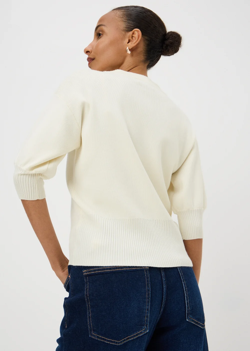 Ivory Button Short Sleeve Cardigan - 8 Image 2