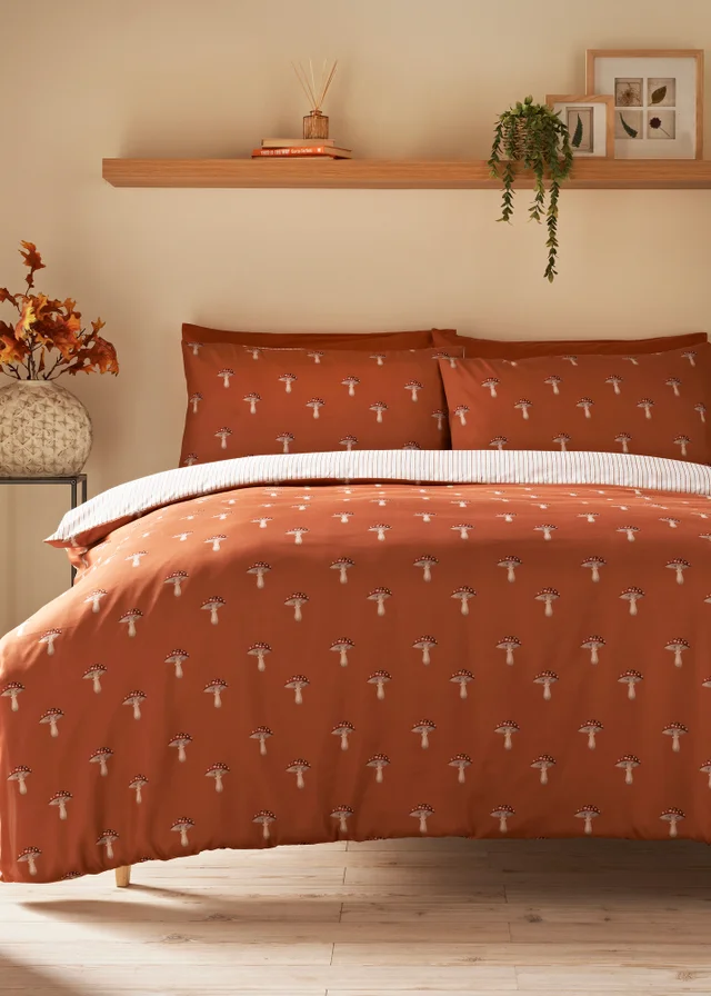Orange Mushroom Duvet Set