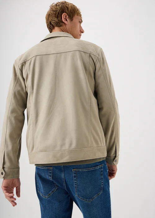 Cream Faux Suede Trucker Jacket - XS Image 2