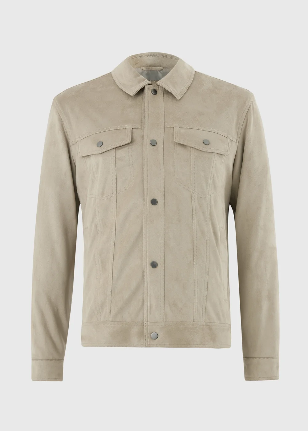 Cream Faux Suede Trucker Jacket - XS Image 4