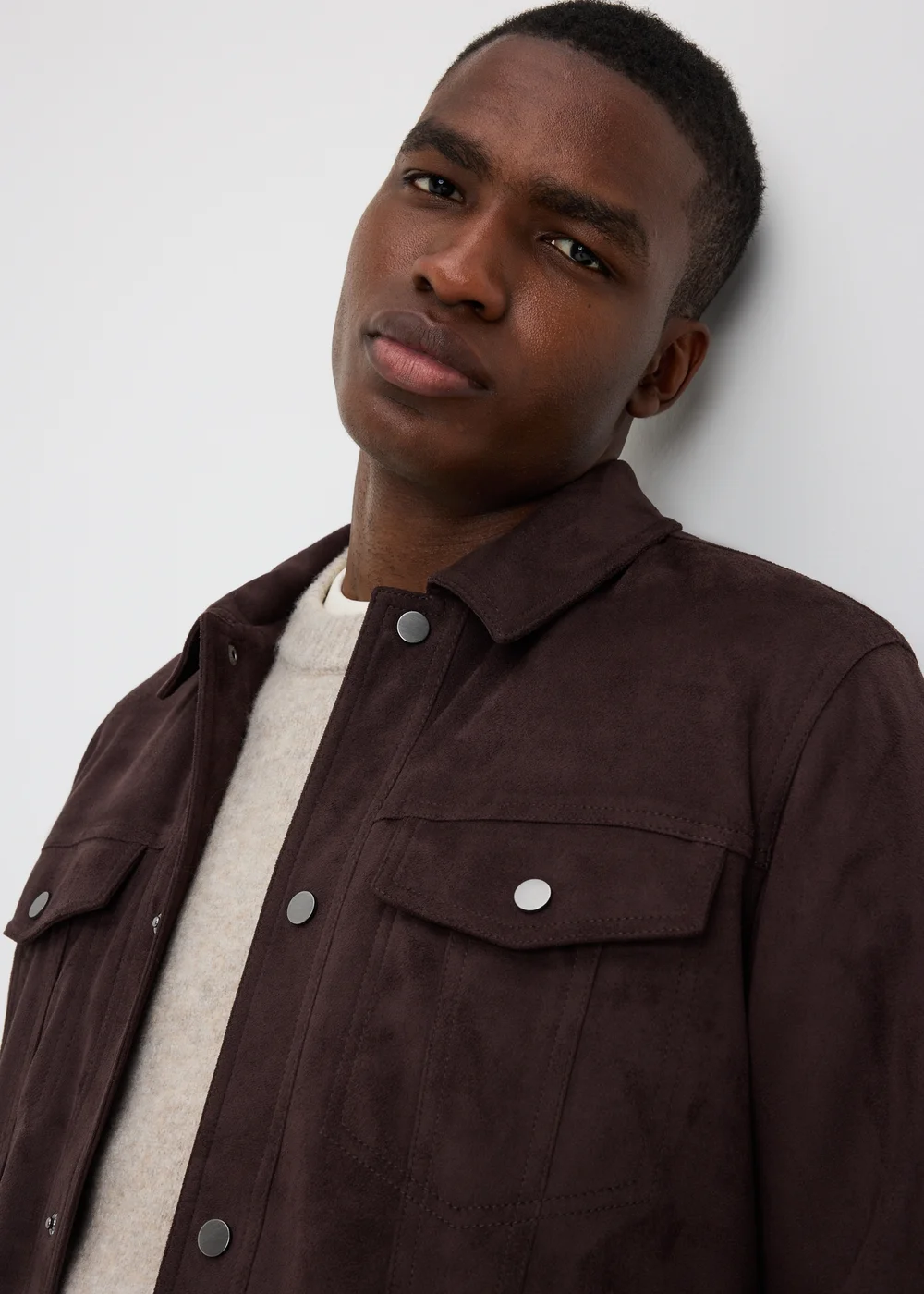Brown Faux Suede Trucker Jacket - XS Image 3