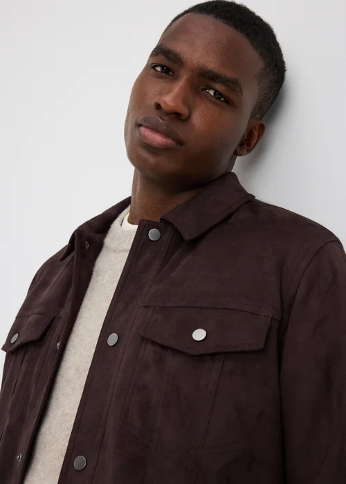 Brown Faux Suede Trucker Jacket - XS Image 3